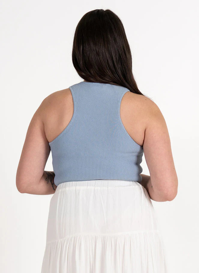 Ottoman Rib High Neck Tank