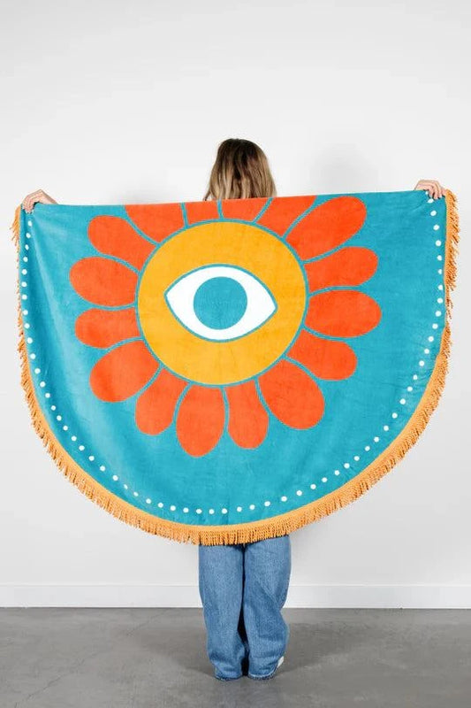 The Flower Power Round Towel