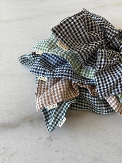 Mini Gingham Diamond Scrunchies - Neutral