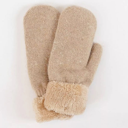 Sherpa Lined Knit Mittens