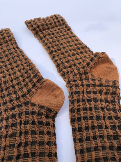 Gingham Waffle Sock