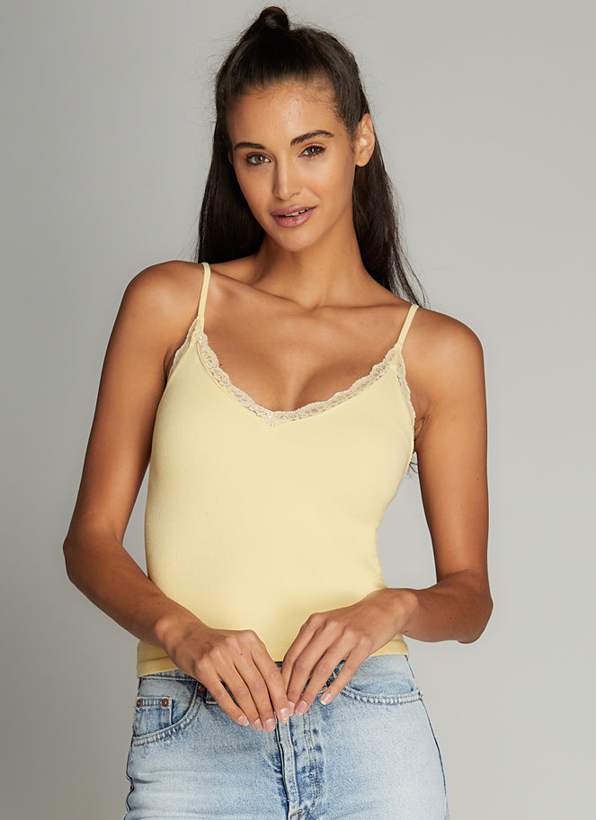 Bamboo Tank W/Lace Trim