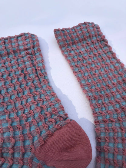 Gingham Waffle Sock