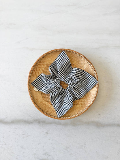 Mini Gingham Diamond Scrunchies - Neutral