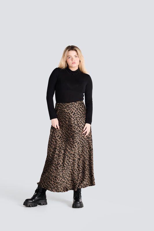Leopard Silk Skirt