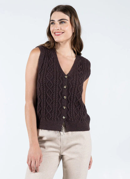 Button Down Cable Knit Vest
