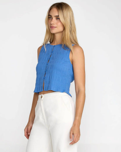 Scrunch Top ~ Blue Relic