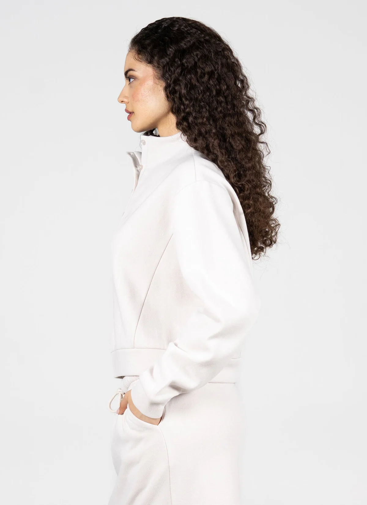 RECYCLED POLY/COTTON HIGH NECK CREW