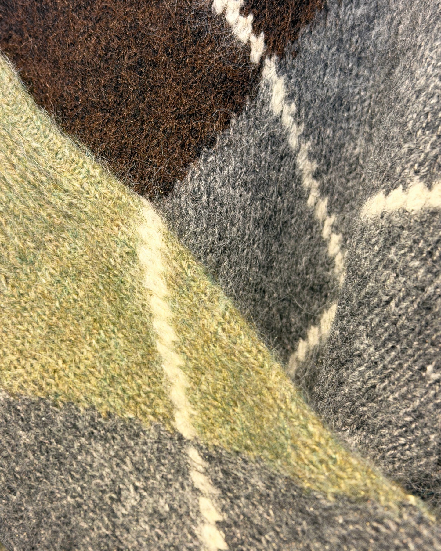 Brushed Relaxed Fit Argyle Sweater