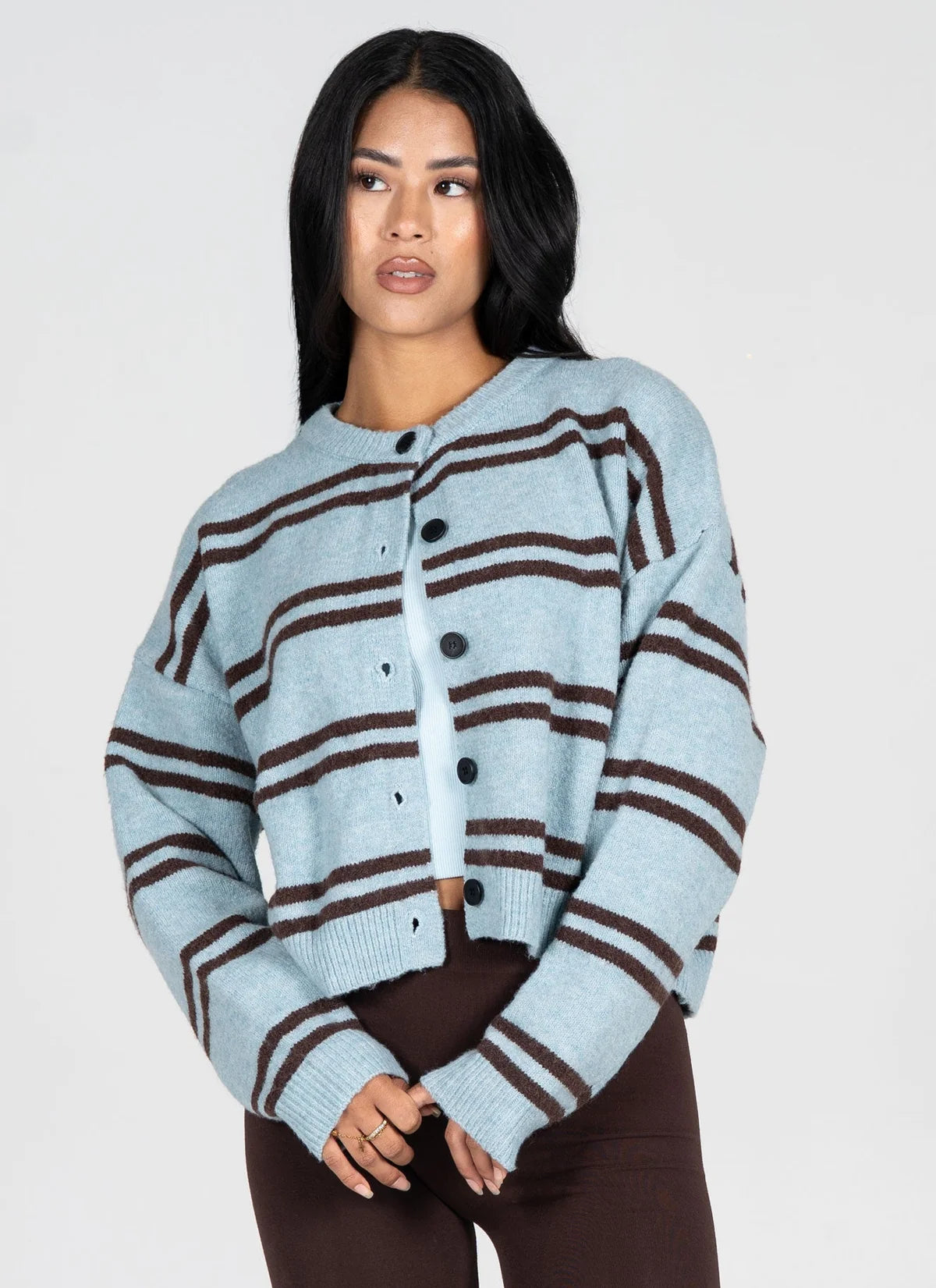 Stripe Crop Cardigan