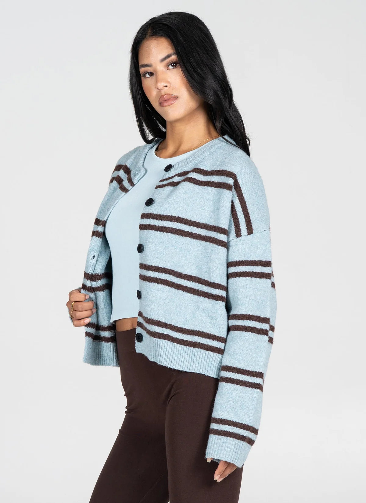 Stripe Crop Cardigan
