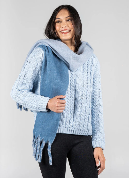 Wool Blend Two Tone Scarf