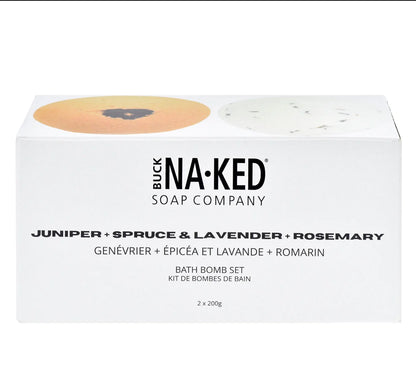 Juniper + Spruce and Lavender + Rosemary Bath Bomb Duo