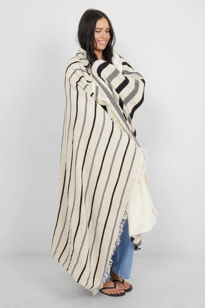 The Winslow Striped Linen Fleece Throw