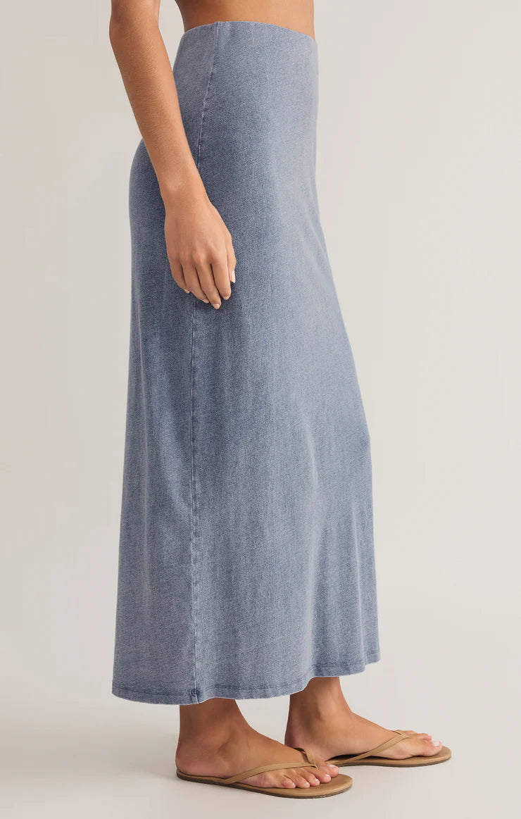 Gail Jersey Denim Midi Skirt