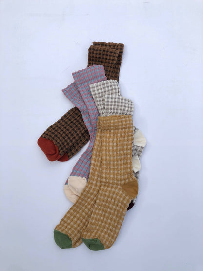 Gingham Waffle Sock