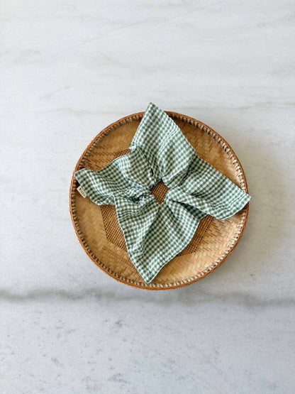 Mini Gingham Diamond Scrunchies - Neutral