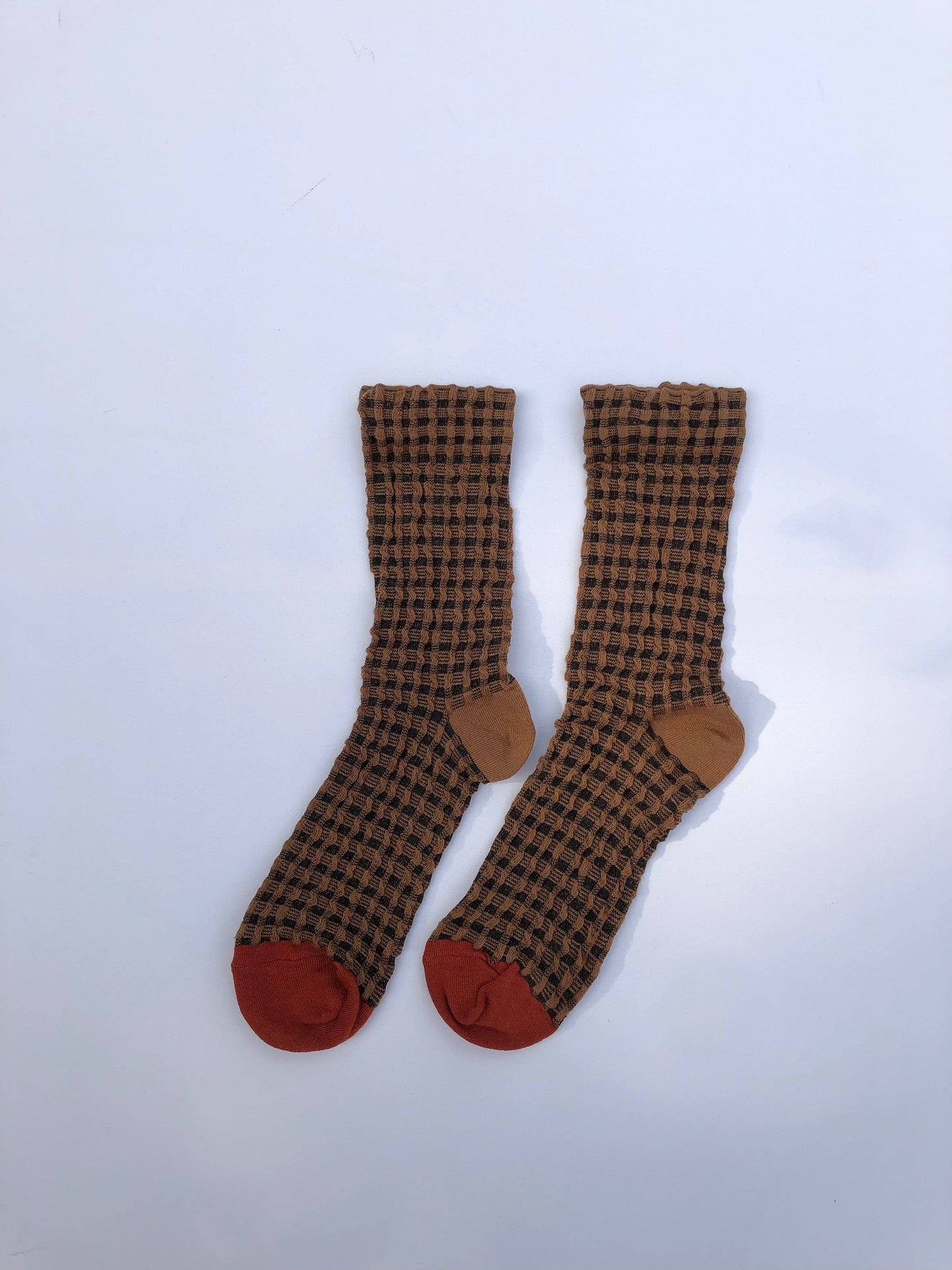 Gingham Waffle Sock