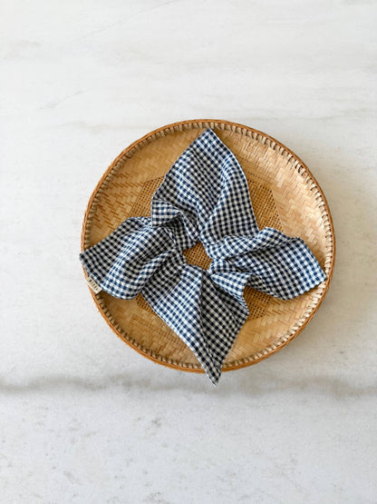 Mini Gingham Diamond Scrunchies - Neutral