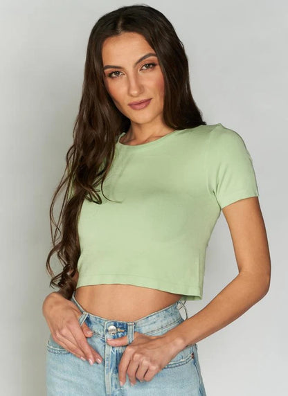 Bamboo Short Sleeve Crop Top - Wild and Heart