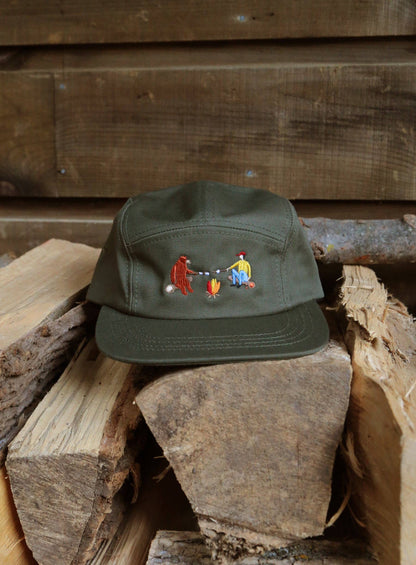 5 Panel - Olive - Campfire Friends Embroidery - CAMP Series