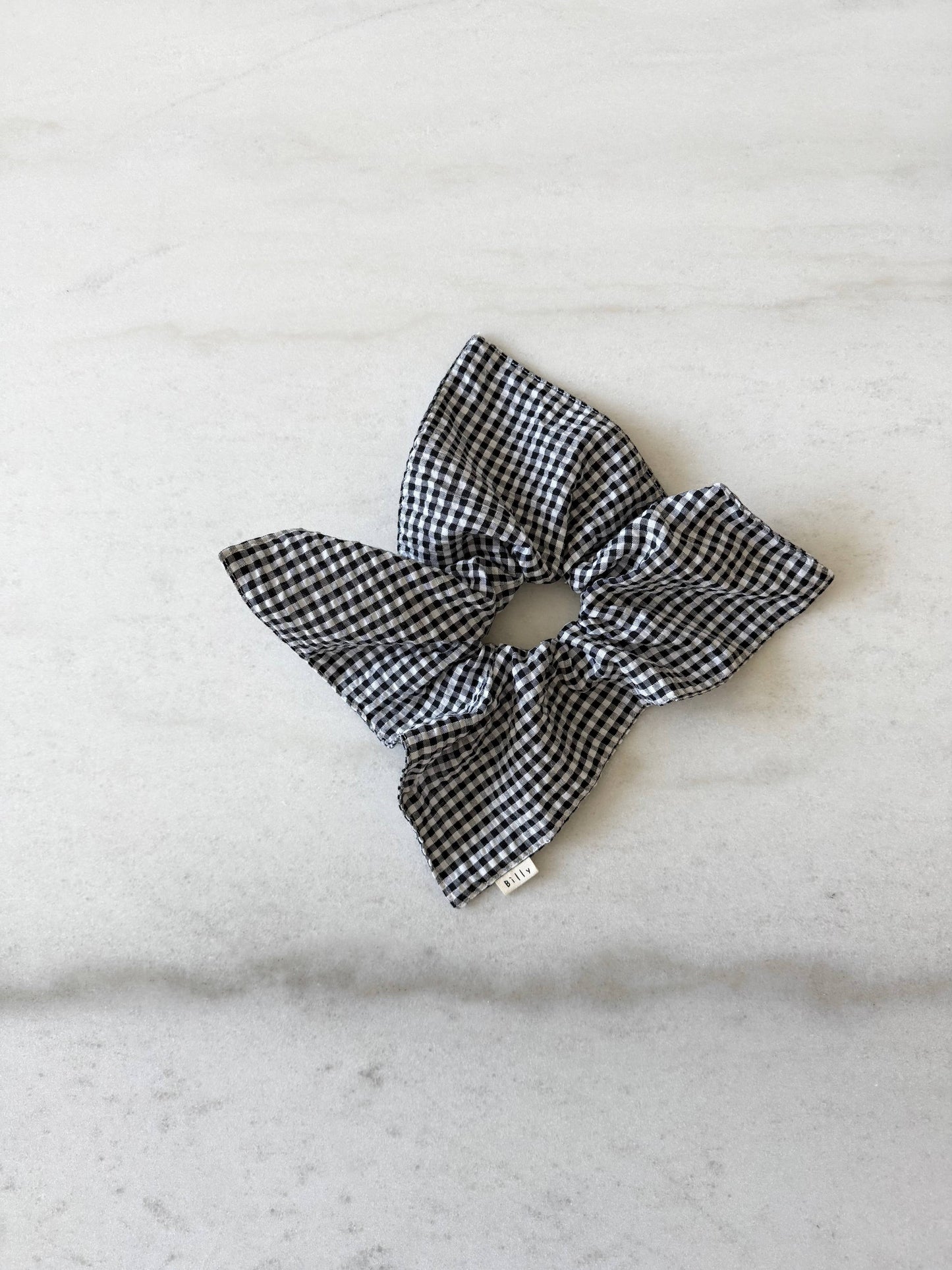 Mini Gingham Diamond Scrunchies - Neutral