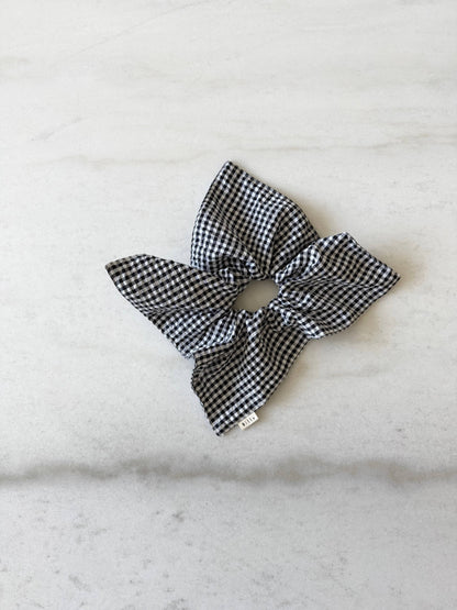 Mini Gingham Diamond Scrunchies - Neutral