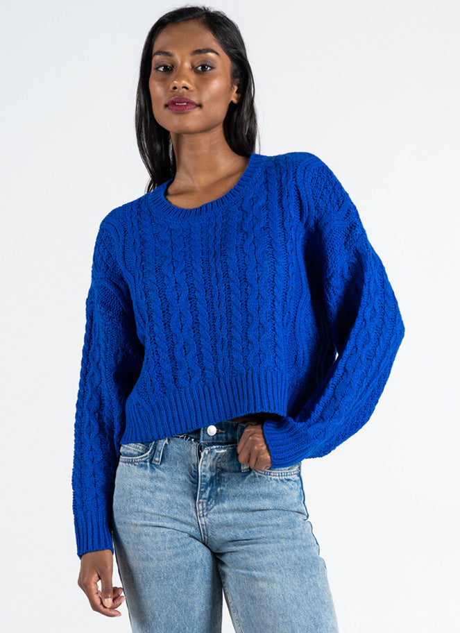 Crop Cable Knit Sweater - Wild and Heart