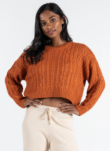 Crop Cable Knit Sweater - Wild and Heart