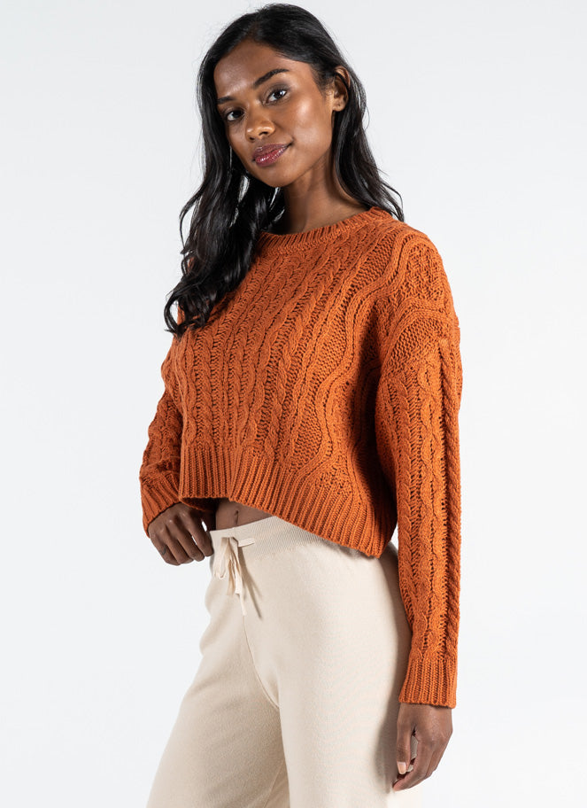 Crop Cable Knit Sweater - Wild and Heart