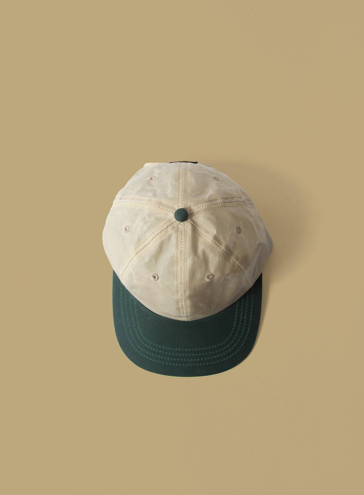 6 Panel - Blank - Tan/Forest Waxed Cotton Canvas