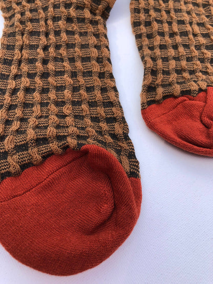 Gingham Waffle Sock