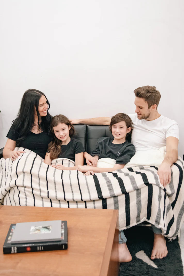 The Winslow Striped Linen Fleece Throw