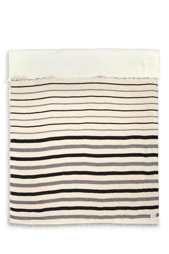 The Winslow Striped Linen Fleece Throw