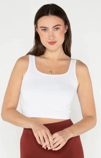 Bamboo Rib Square Neck Tank