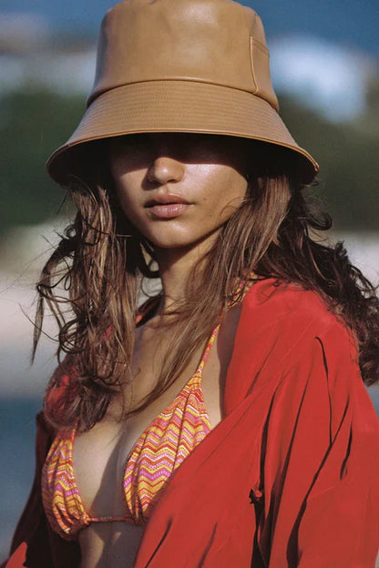 Wave Bucket Hat (Tan Leather) - Wild and Heart