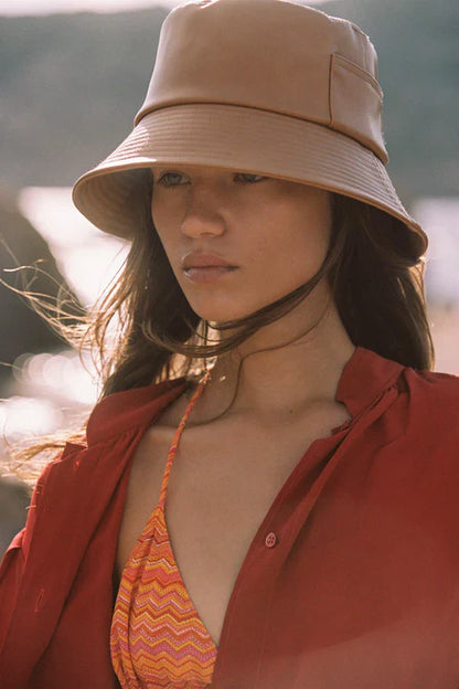 Wave Bucket Hat (Tan Leather) - Wild and Heart